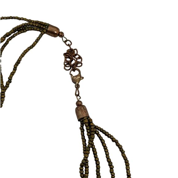 23-Inch Layered Blue and Gold Necklace - Excellent Condition - Picture 4 of 5